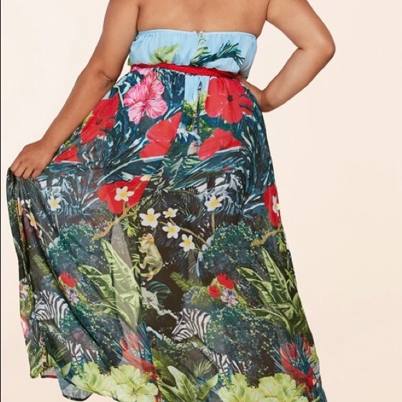 Latiste Tropical Leaf Rope Maxi Dress - Picture 8 of 13